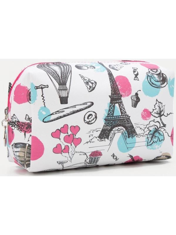 Косметичка на молнии, цвет белый