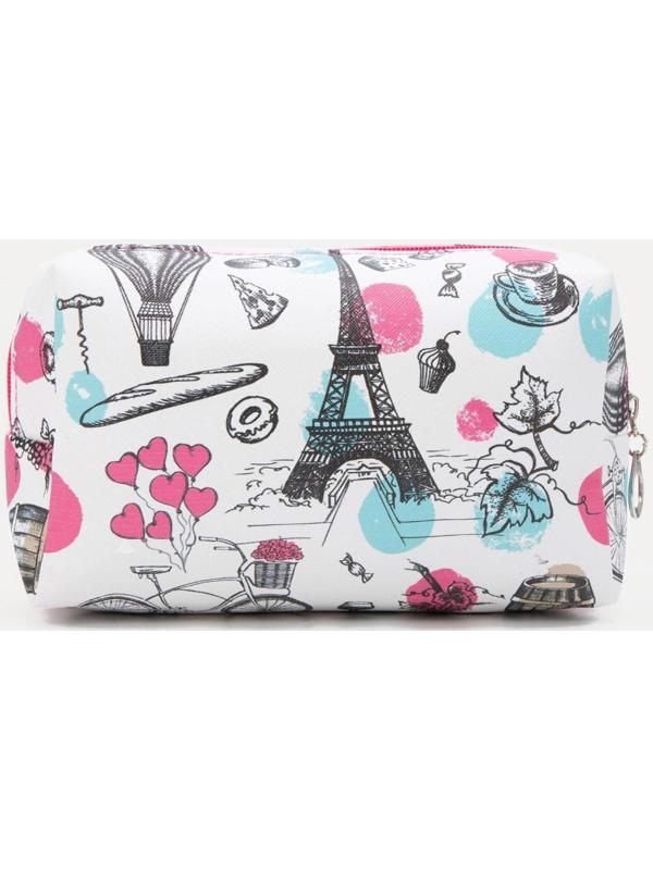 Косметичка на молнии, цвет белый