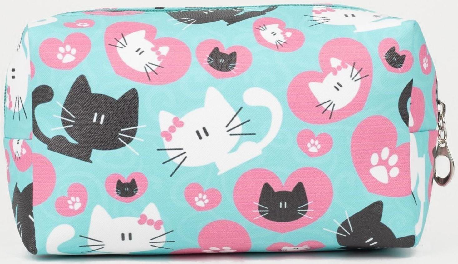 Косметичка на молнии, цвет голубой