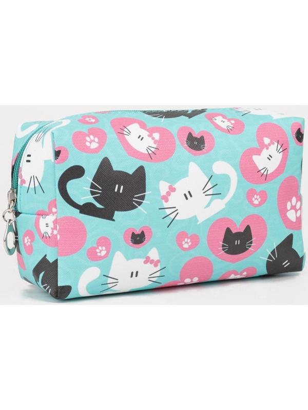 Косметичка на молнии, цвет голубой