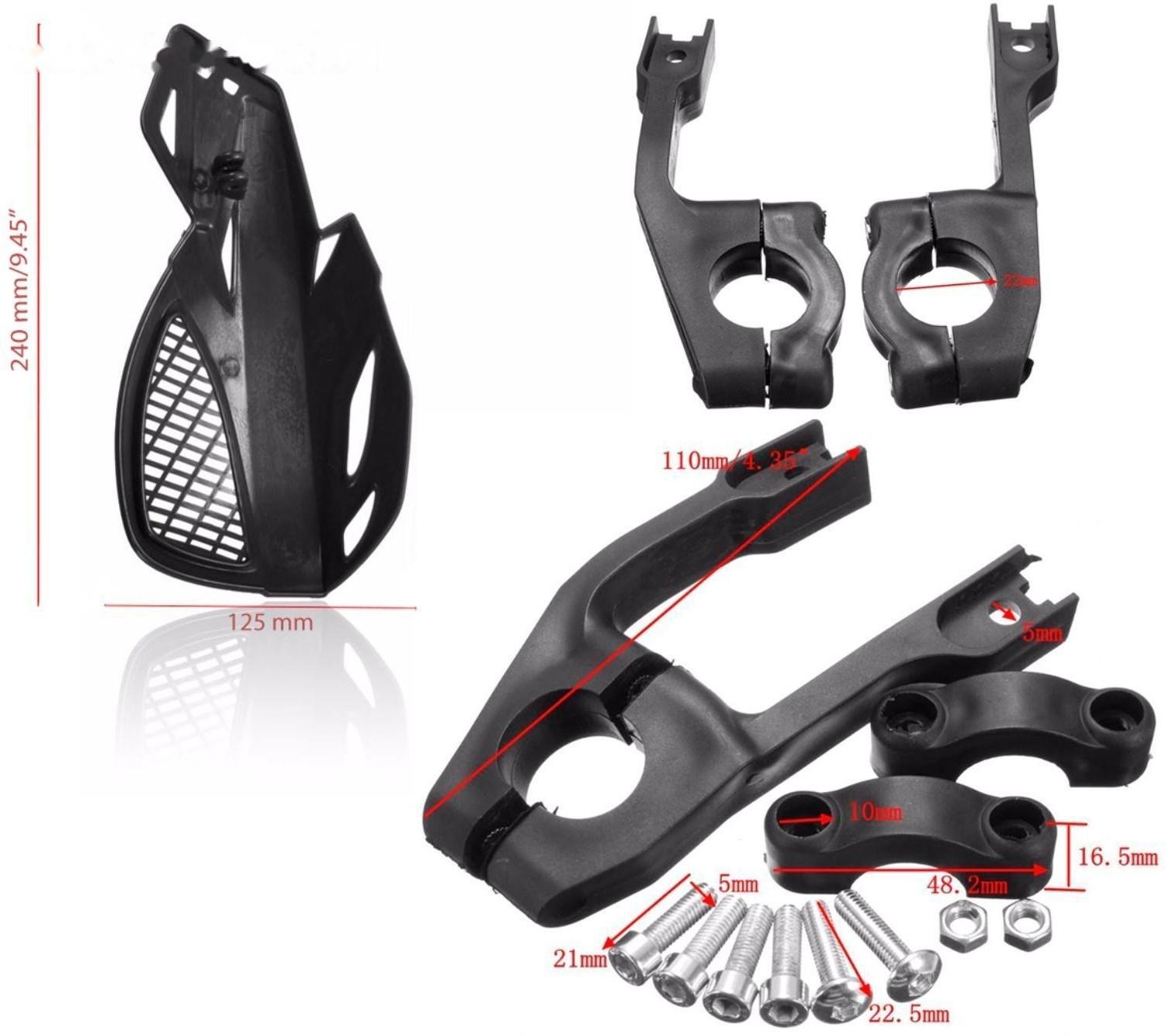 Защита рук на руль мотоцикла, пластик, черный, набор 2 шт