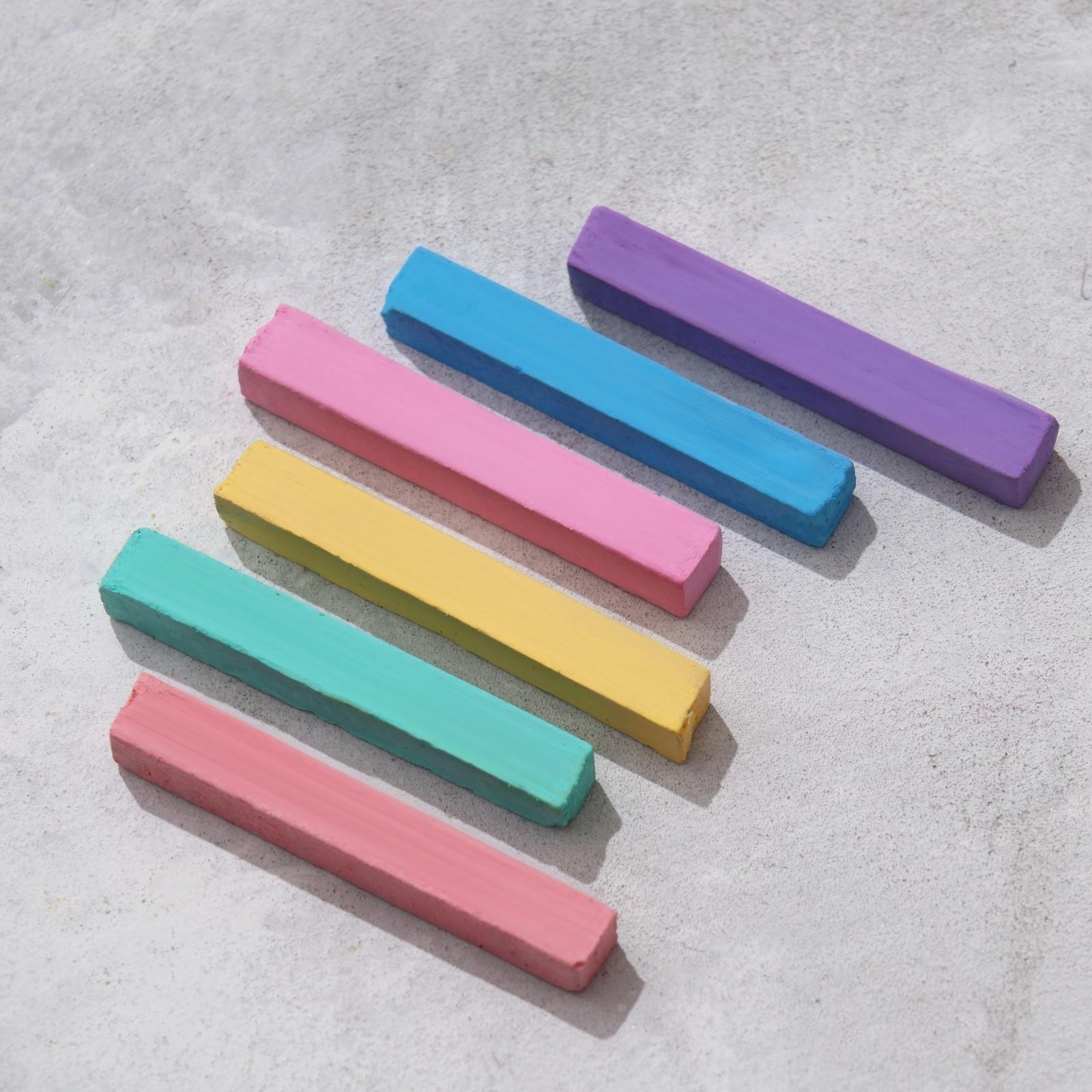 Набор мелков для волос, 6 шт. Цвета: светло-зеленый, фиолетовый, голубой, желтый, розовый, красный