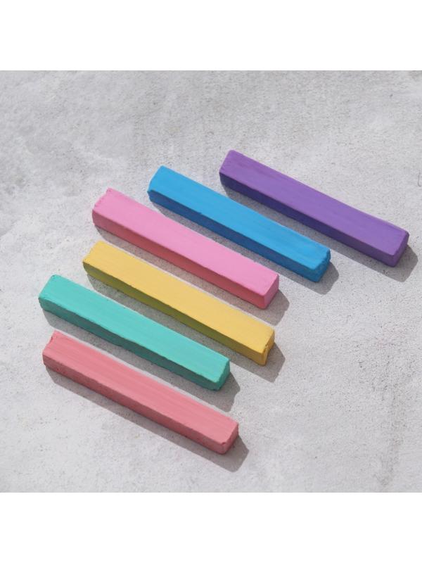 Набор мелков для волос, 6 шт. Цвета: светло-зеленый, фиолетовый, голубой, желтый, розовый, красный