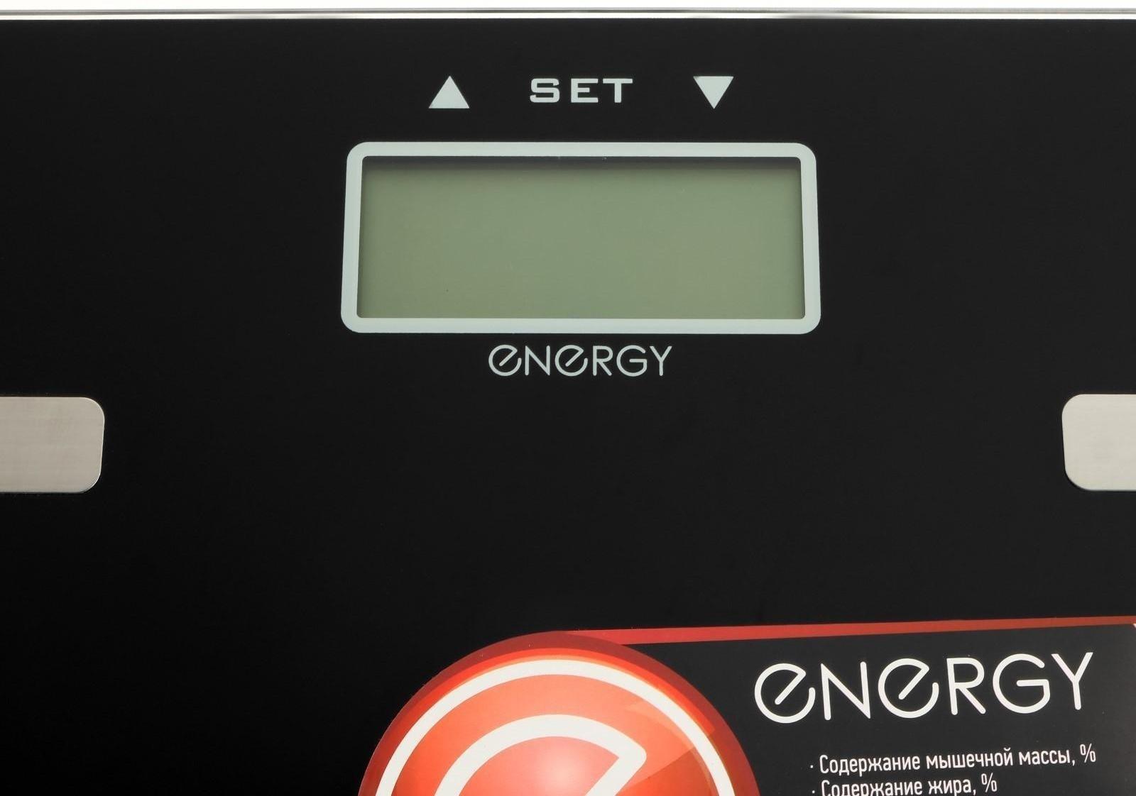 Весы напольные ENERGY EN-407, диагностические, до 180 кг, 2хААА, стекло, чёрные