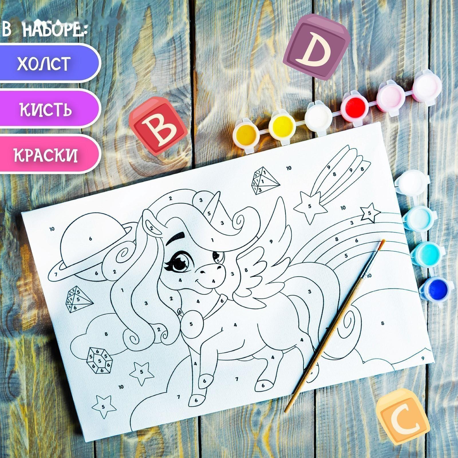 Картина по номерам «Волшебство единорога» 20×30 см