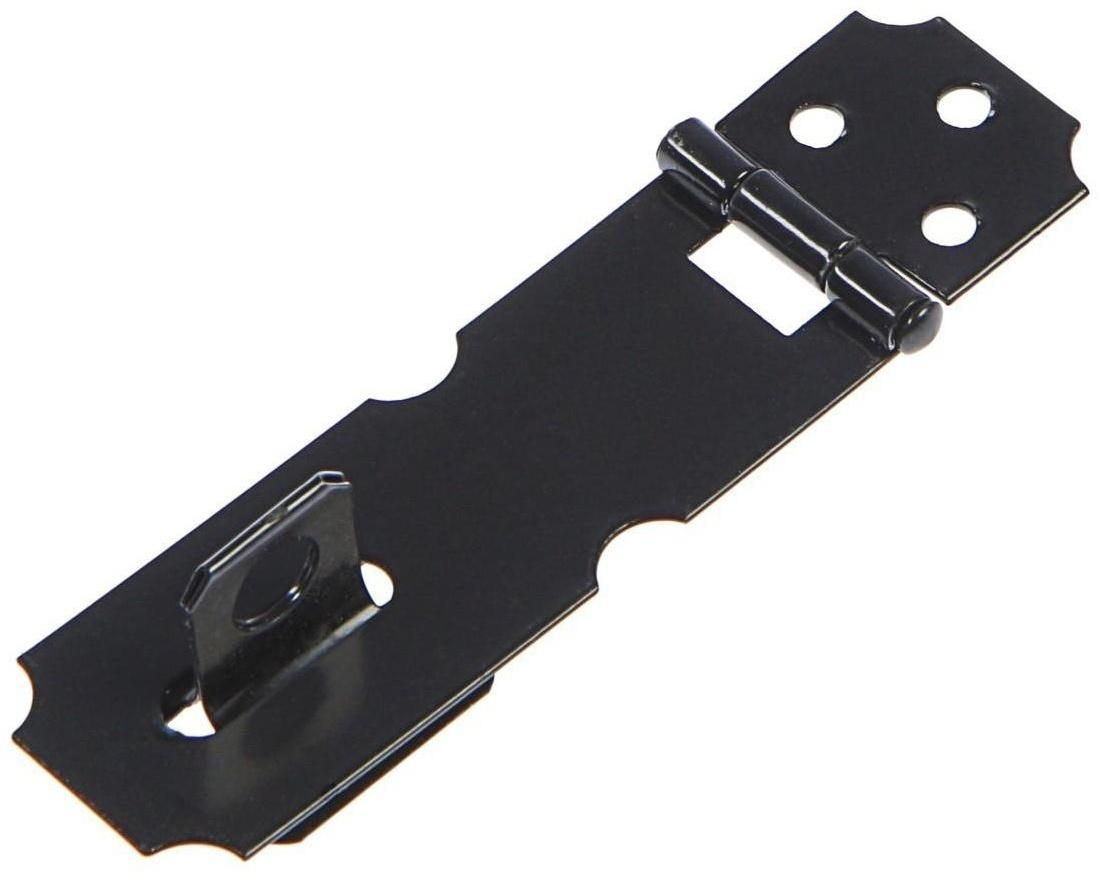 Накладка для навесного замка, с проушиной, L=76 мм, черная