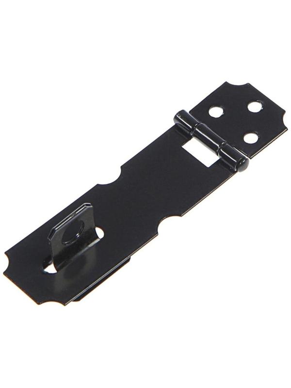 Накладка для навесного замка, с проушиной, L=76 мм, черная