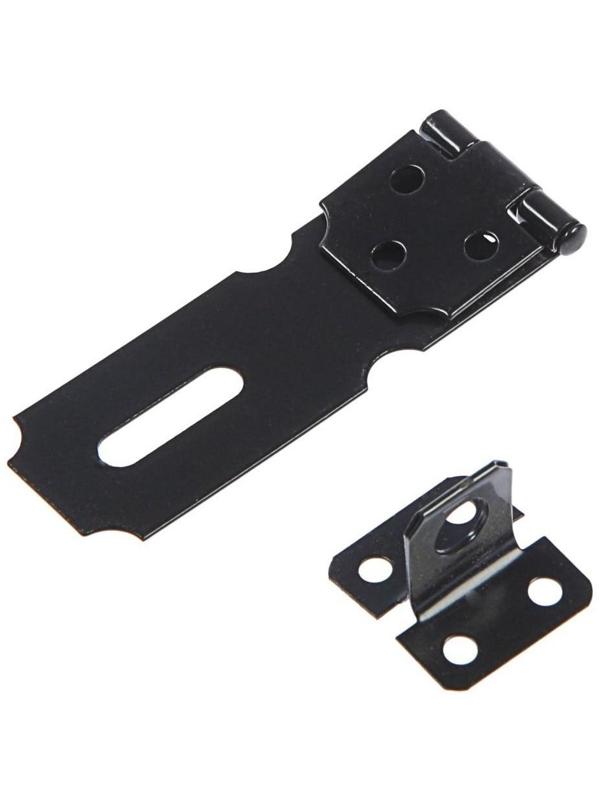 Накладка для навесного замка, с проушиной, L=76 мм, черная