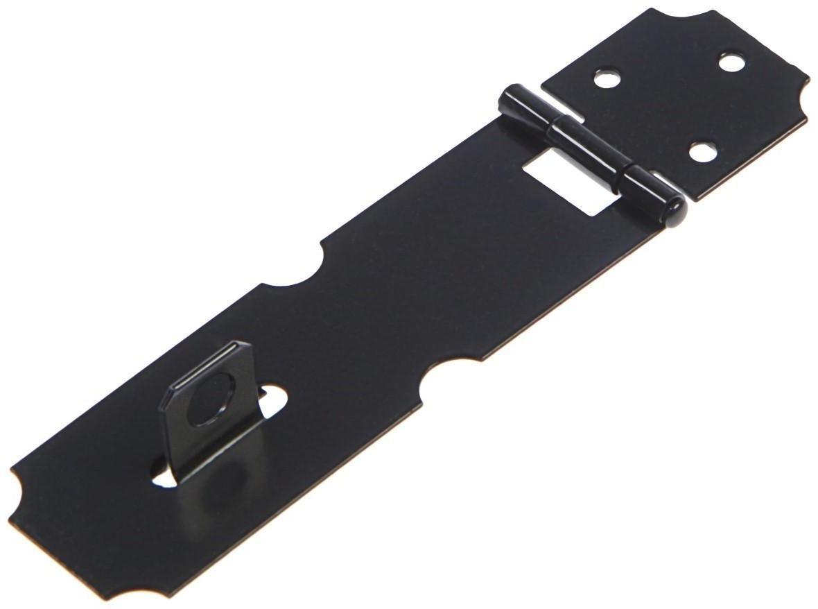 Накладка для навесного замка, с проушиной, L=98 мм, черная