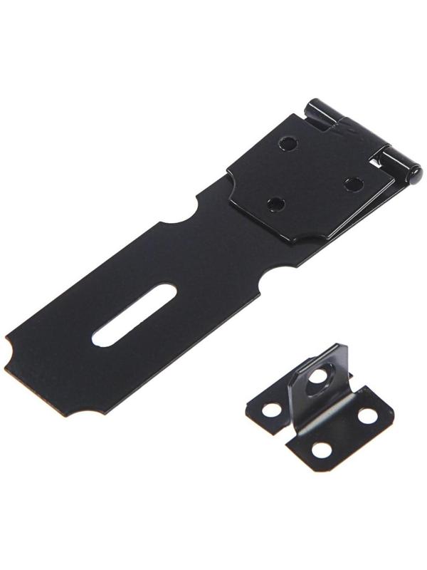 Накладка для навесного замка, с проушиной, L=98 мм, черная