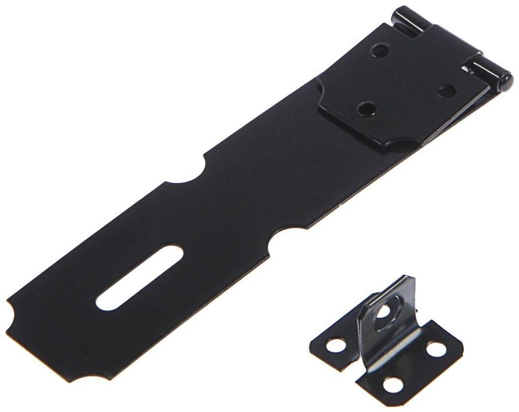 Накладка для навесного замка, с проушиной, L=120 мм, черная