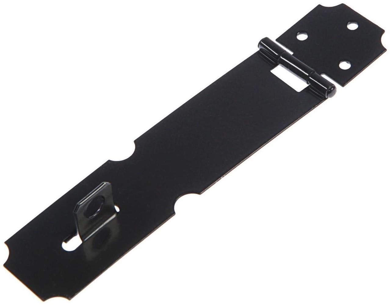 Накладка для навесного замка, с проушиной, L=120 мм, черная