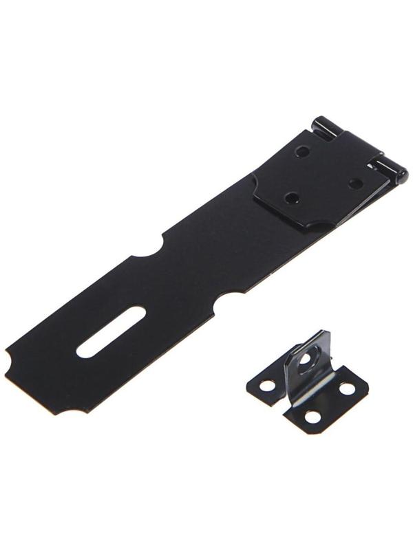 Накладка для навесного замка, с проушиной, L=120 мм, черная