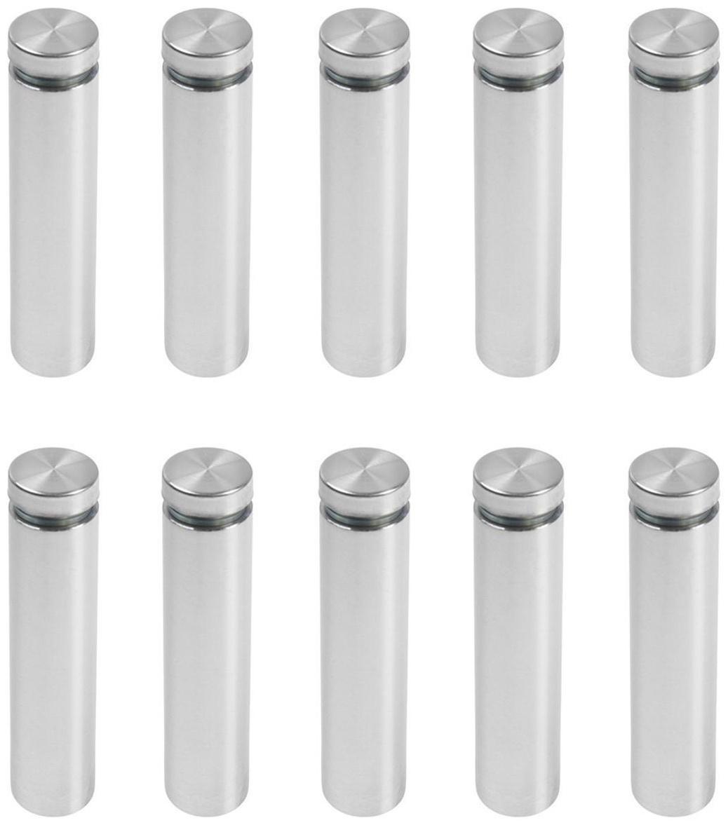 Дистанционный держатель для табличек, 12х50 мм, цвет матовый никель,набор 10 шт.