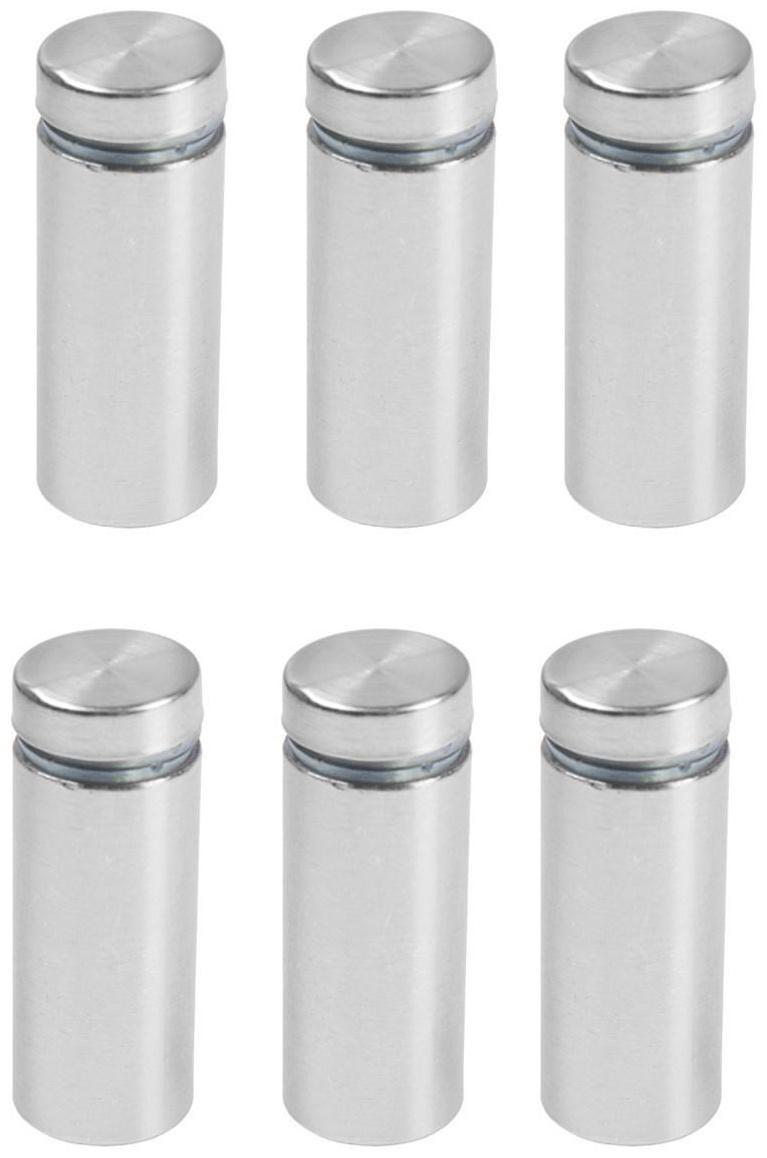 Дистанционный держатель для табличек, 16х40 мм, цвет матовый никель,набор 6 шт.