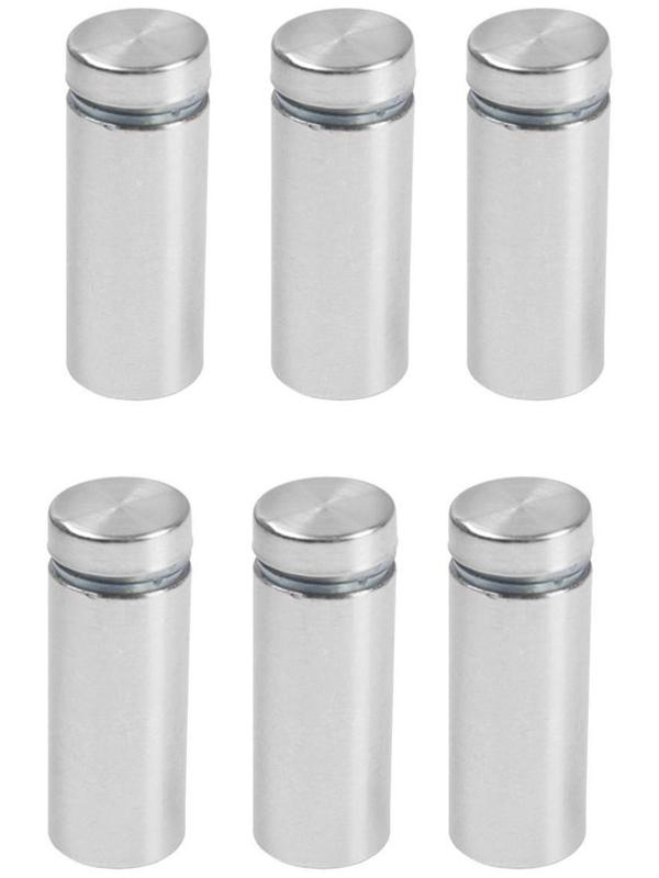 Дистанционный держатель для табличек, 16х40 мм, цвет матовый никель,набор 6 шт.