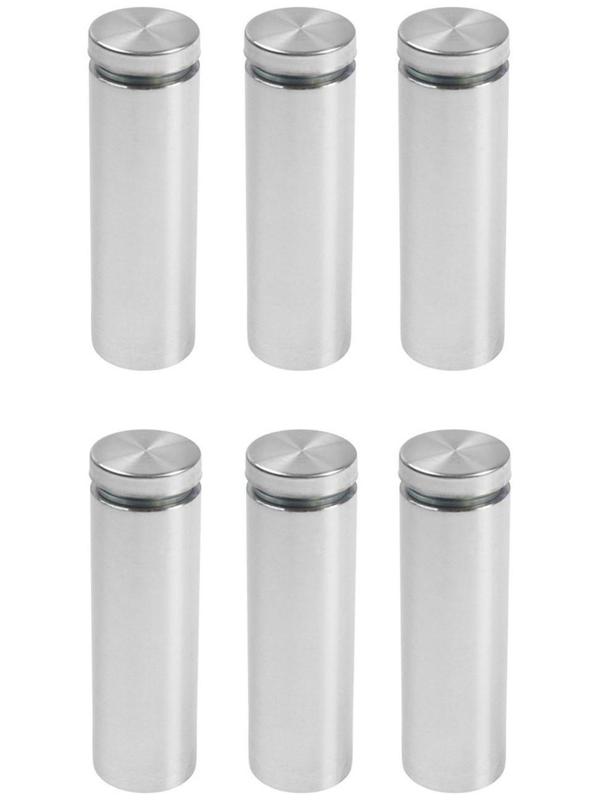 Дистанционный держатель для табличек, 19х60 мм, цвет матовый никель,набор 6 шт.