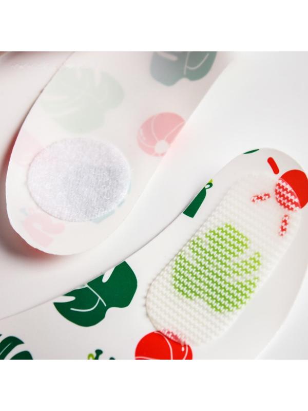 Нагрудник для кормления «Крошка Я» непромокаемый на липучке, цвет зеленый