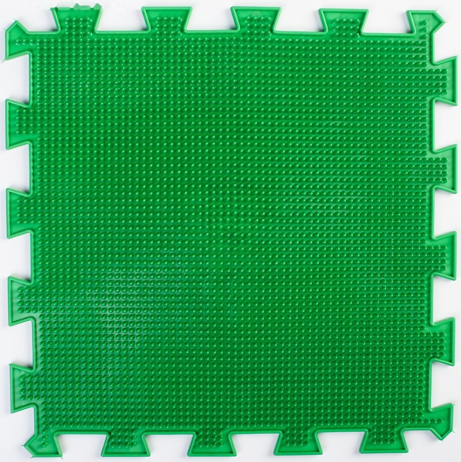 Модульный массажный коврик ОРТО ПАЗЛ «Мягкая Трава», 1 модуль, цвет зелёный