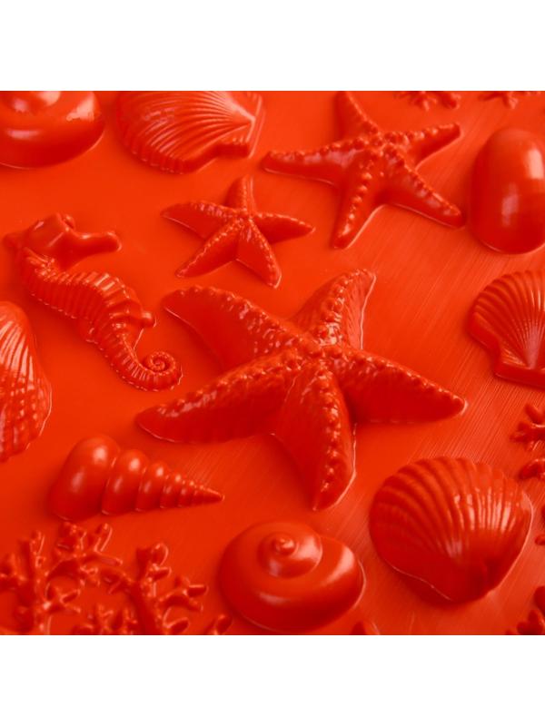 Модульный массажный коврик ОРТО ПАЗЛ «Морское дно», 1 модуль, цвет красный