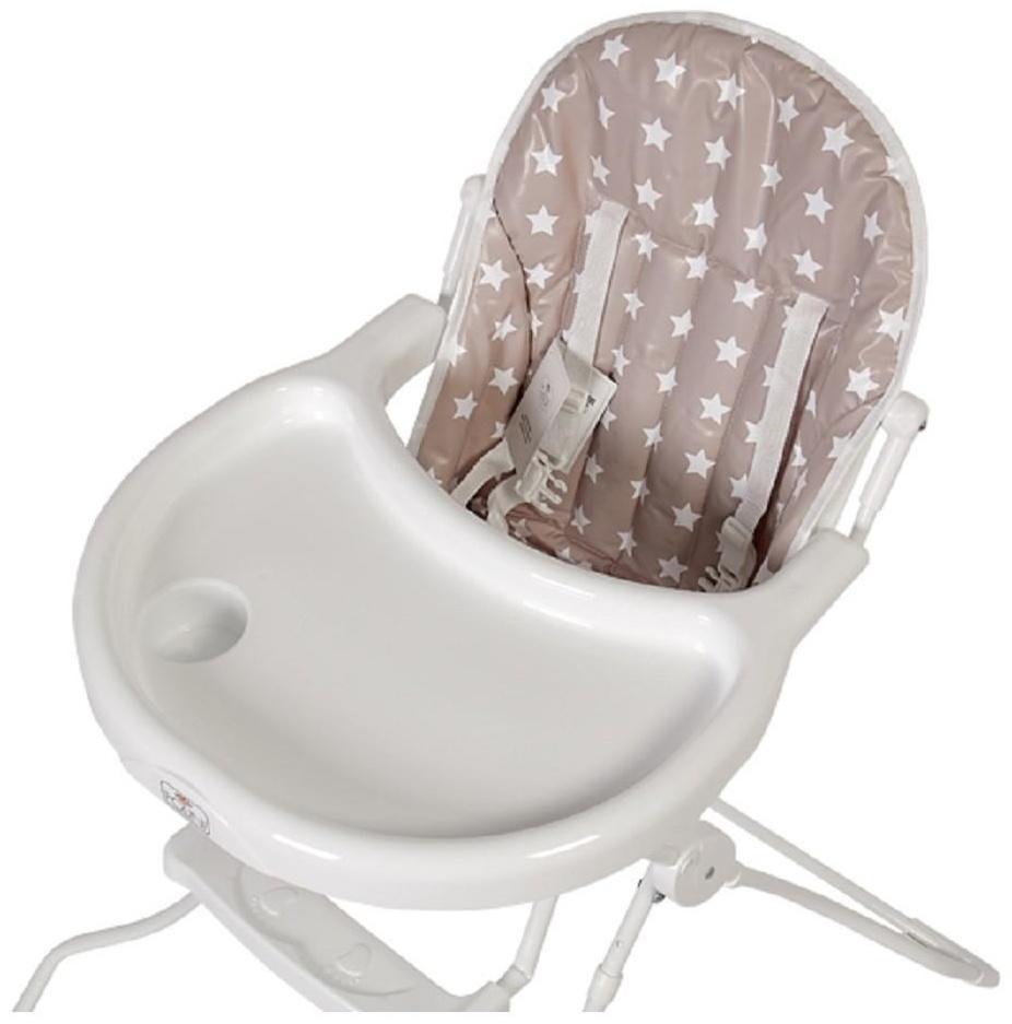 Стульчик для кормления Polini kids 152 «Звезды», цвет макиато-белый