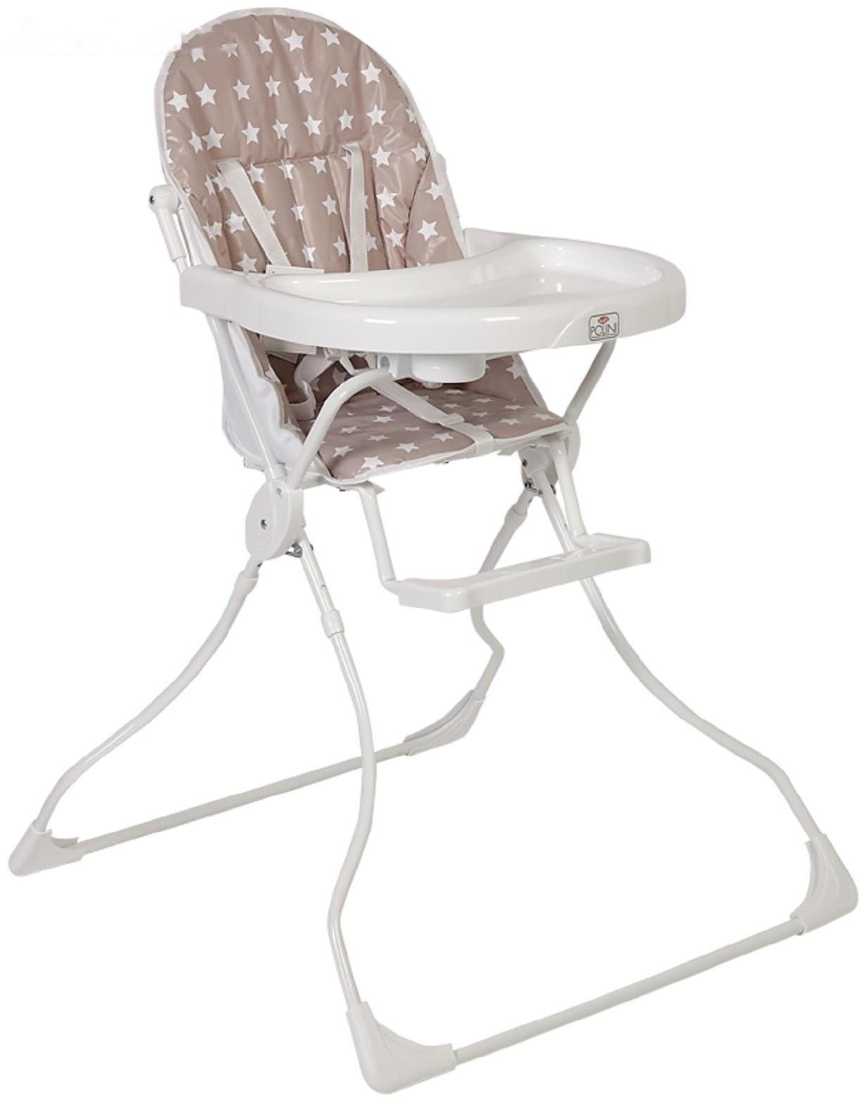 Стульчик для кормления Polini kids 152 «Звезды», цвет макиато-белый