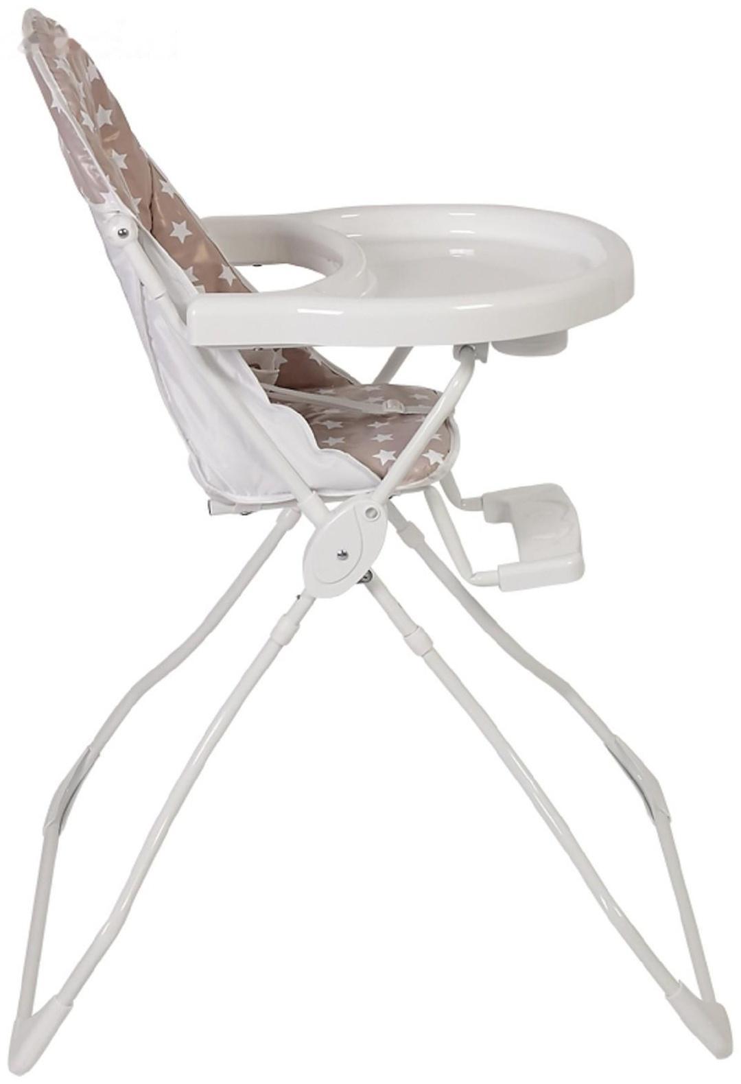 Стульчик для кормления Polini kids 152 «Звезды», цвет макиато-белый