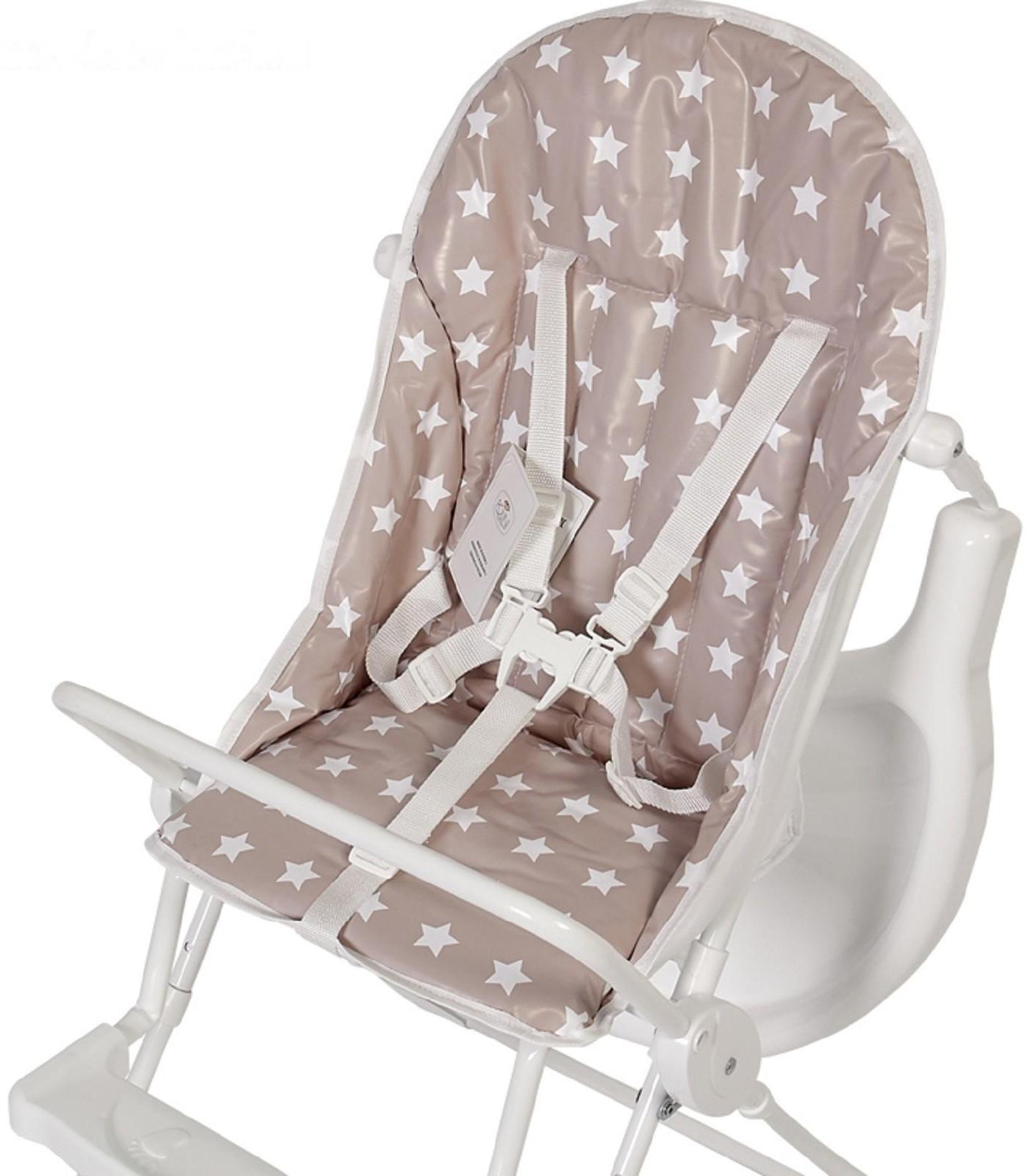 Стульчик для кормления Polini kids 152 «Звезды», цвет макиато-белый