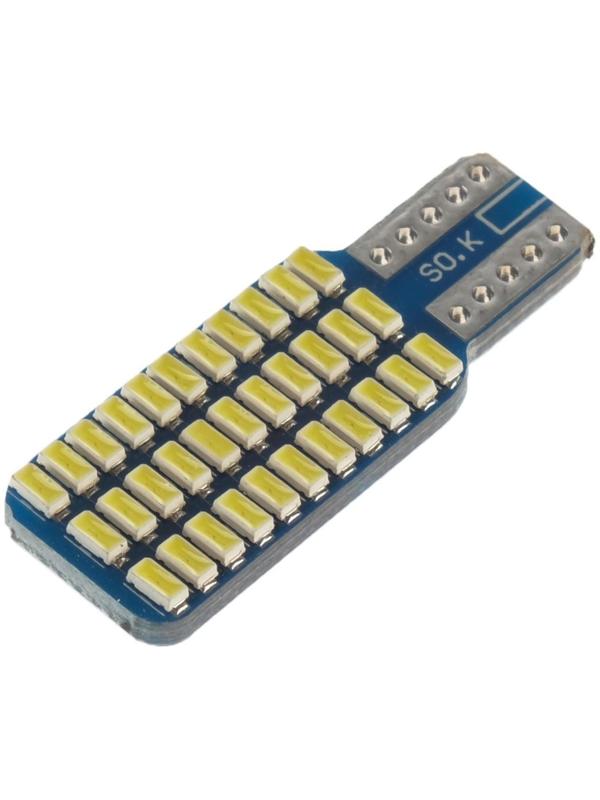 Автолампа светодиодная TORSO, T10 W5W, 12 В, 10 Вт, 33 LED, свет белый