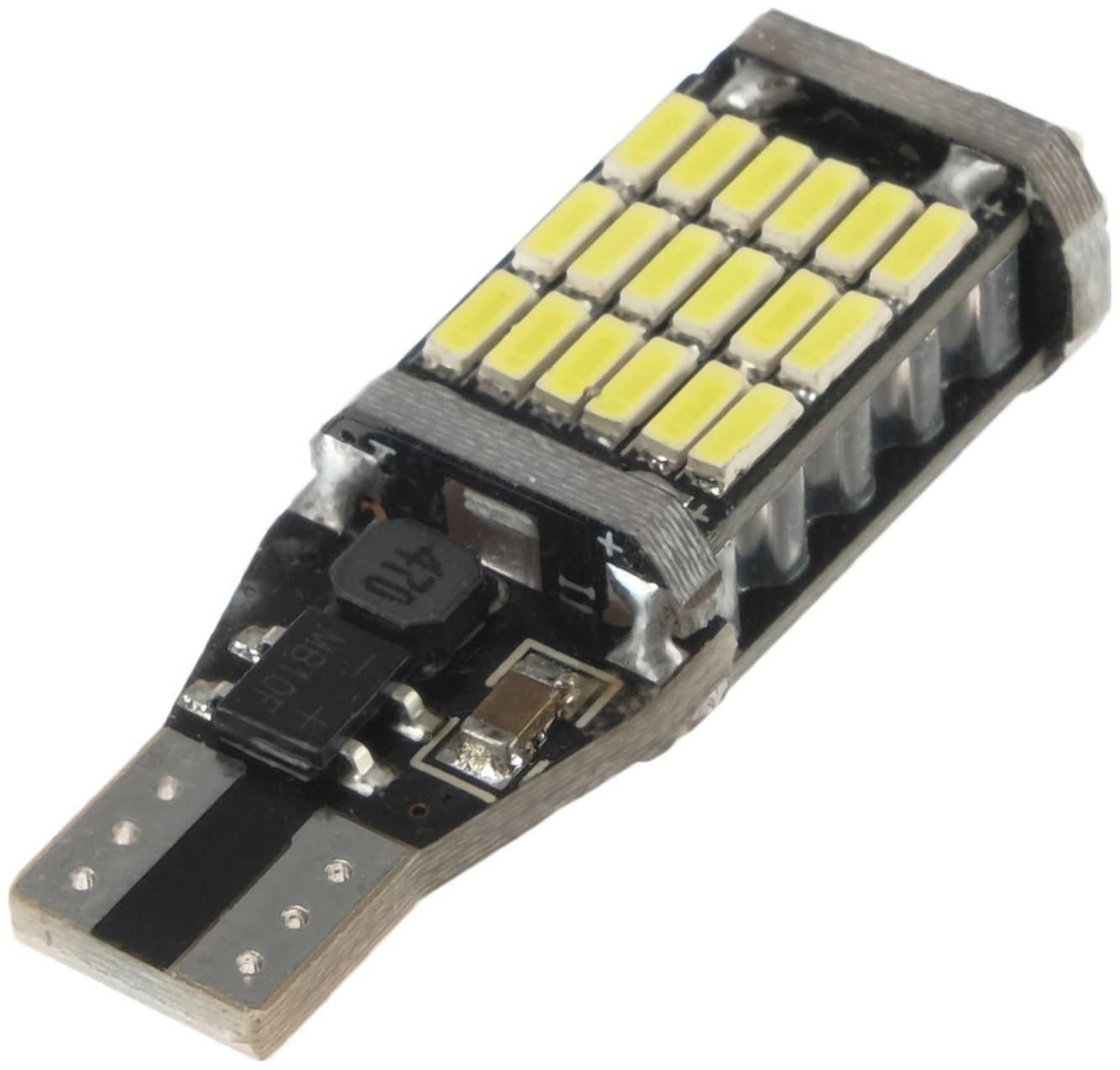 Автолампа светодиодная TORSO, T10 W5W, 12 В, 3 Вт, 45 LED, свет белый