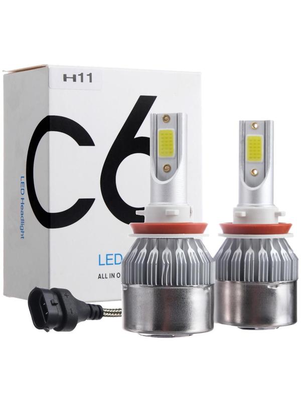 Автолампа светодиодная Н8/Н9/Н11, 12 В, 36 Вт, 3800 Лм, набор 2 шт