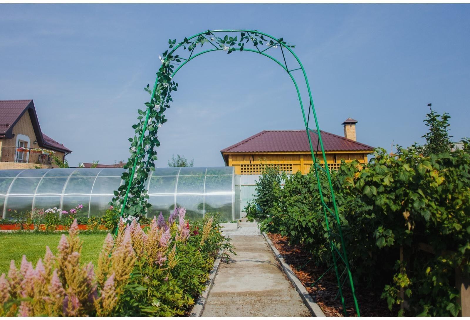 Арка садовая, разборная, 240 × 125 × 36.5 см, металл, зелёная, «Ёлочка», Greengo