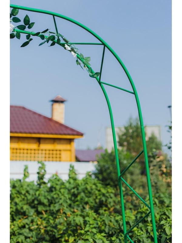 Арка садовая, разборная, 240 × 125 × 36.5 см, металл, зелёная, «Ёлочка», Greengo