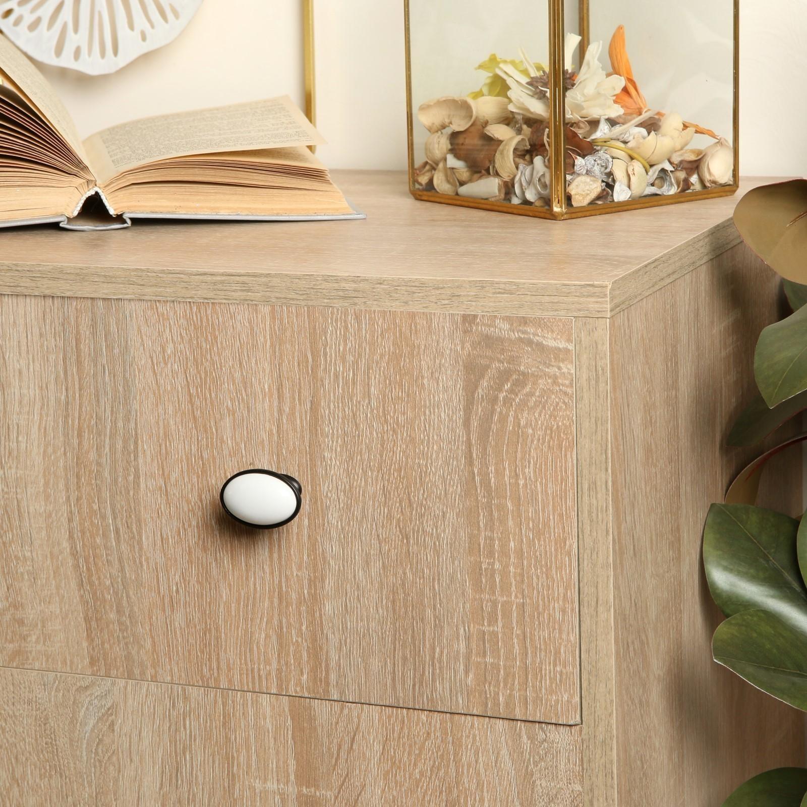 Ручка кнопка ТУНДРА РК023BL LIGHT, чёрная с белой вставкой