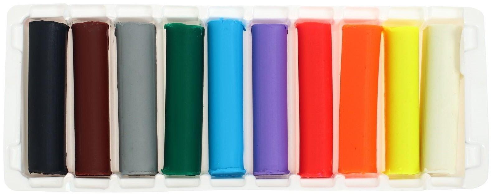 Пластилин мягкий (восковой), 10 цветов, 150 г, GLOBUS, с Алоэ Вера, со стеком