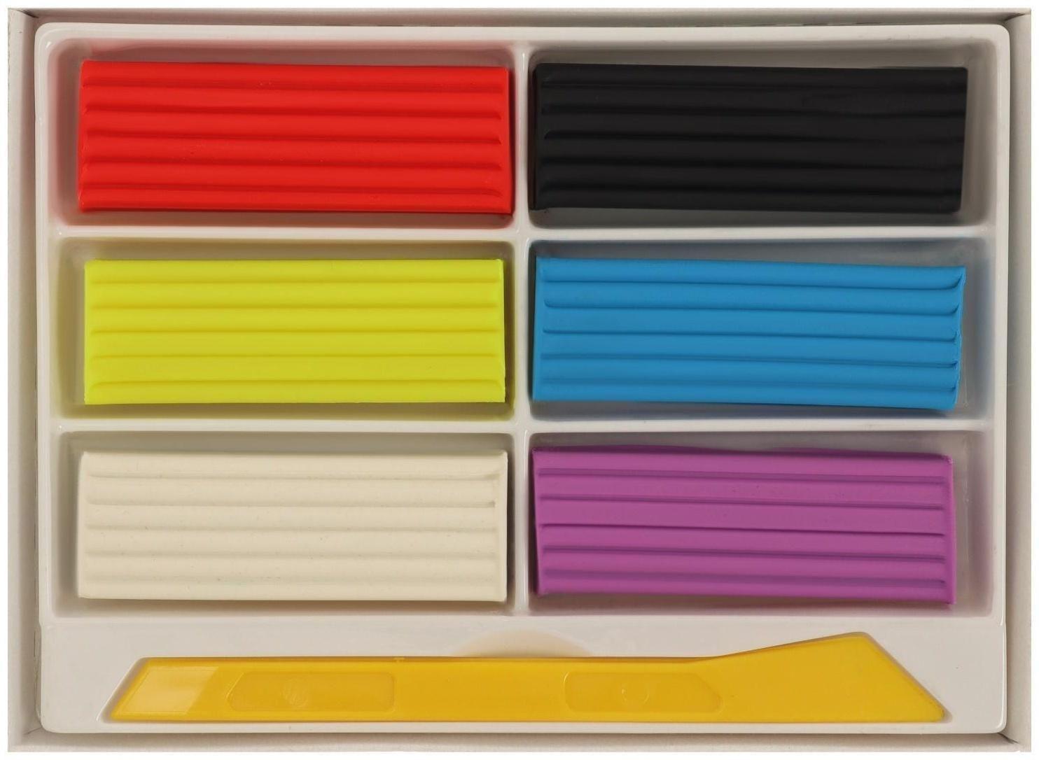 Пластилин мягкий (восковой), 6 цветов, 90 г, GLOBUS, с Алоэ Вера, со стеком