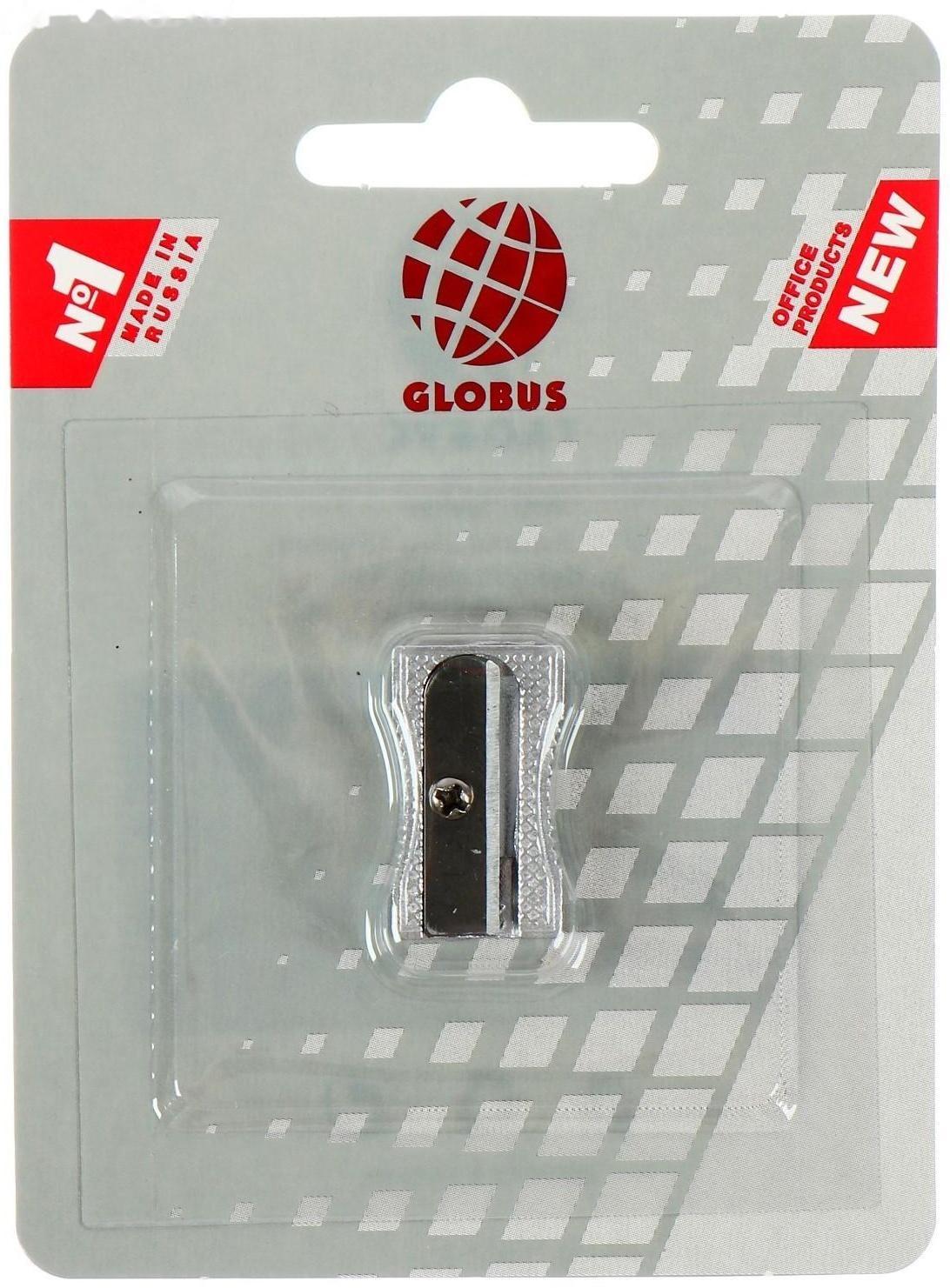 Точилка GLOBUS, 1 отверстие, металлическая, скошенный край