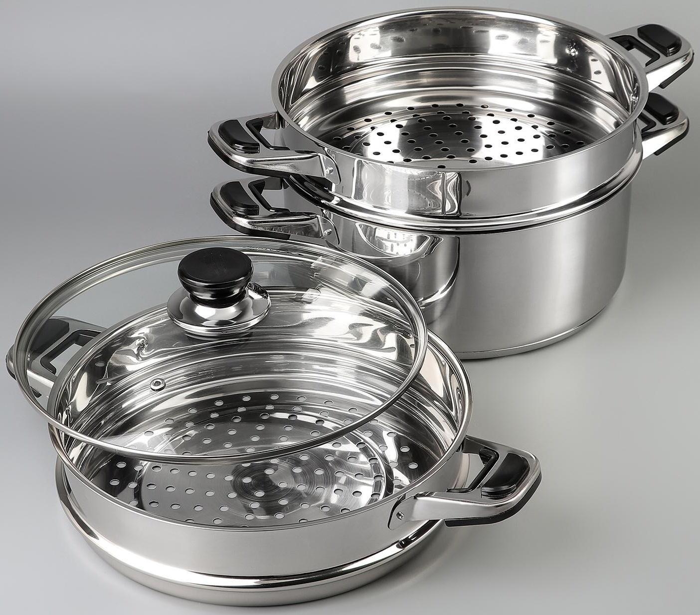 Мантоварка «Алтын», d=26 см, 2 секции, с теплораспределительным слоем, стеклянная крышка, индукция