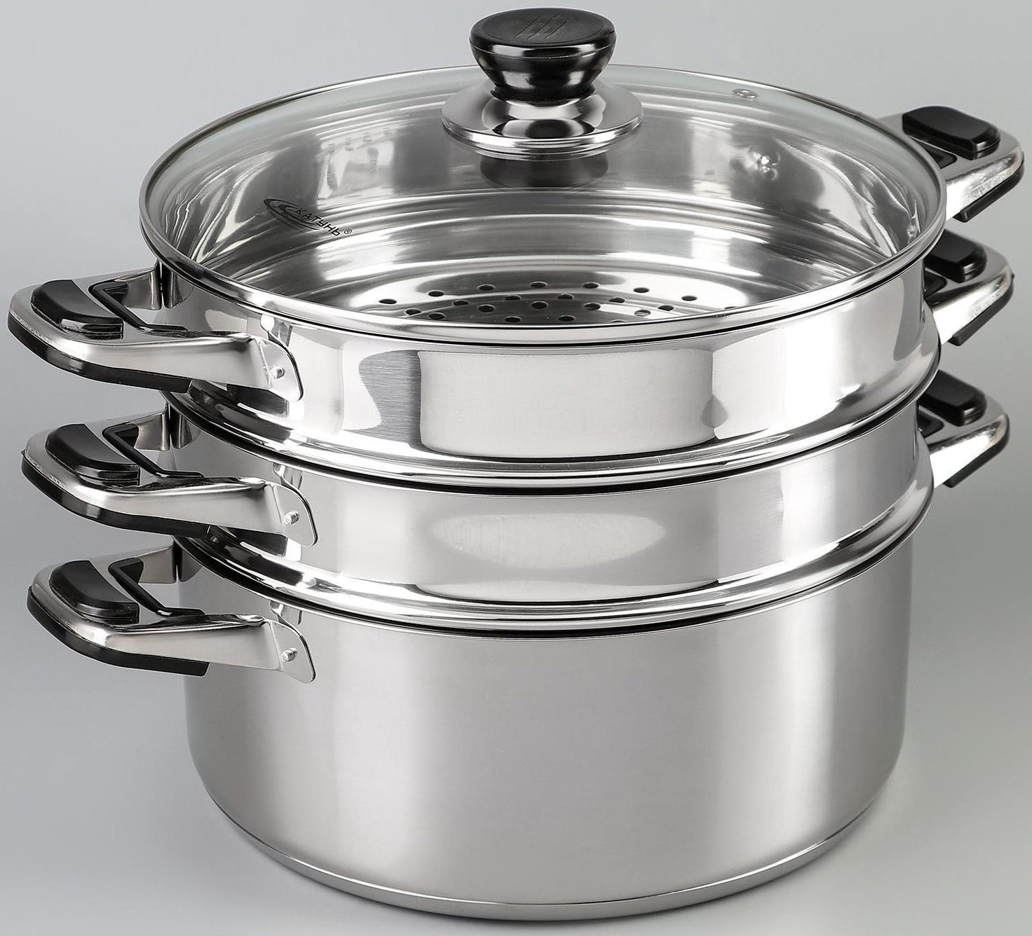 Мантоварка «Алтын», d=26 см, 2 секции, с теплораспределительным слоем, стеклянная крышка, индукция