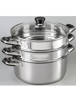 Мантоварка «Алтын», d=26 см, 2 секции, с теплораспределительным слоем, стеклянная крышка, индукция