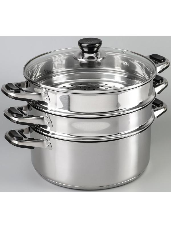 Мантоварка «Алтын», d=26 см, 2 секции, с теплораспределительным слоем, стеклянная крышка, индукция