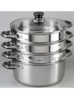 Мантоварка «Алтын», d=26 см, 3 секции, с теплораспределительным слоем, стеклянная крышка, индукция