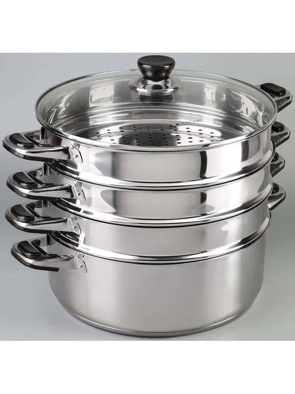 Мантоварка «Алтын», d=30 см, 4 секции, с теплораспределительным слоем, стеклянная крышка, индукция