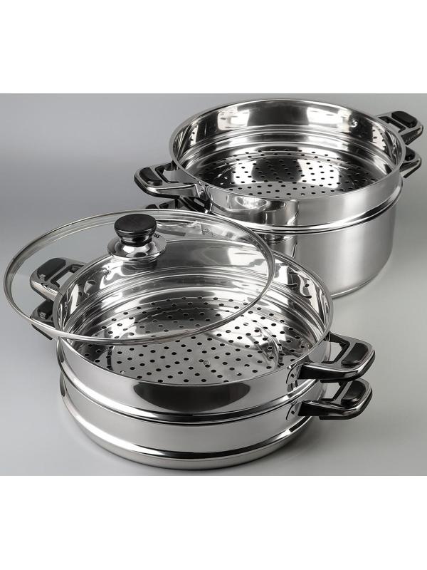 Мантоварка «Алтын», d=30 см, 4 секции, с теплораспределительным слоем, стеклянная крышка, индукция