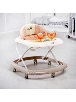 Ходунки «Верный друг», 7 колес, муз. игрушки, бежевый/белый