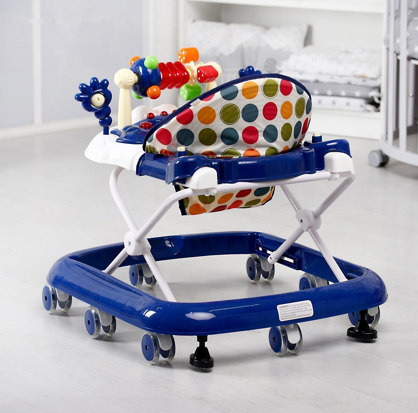 Ходунки «Игротека», 8 силик. колес, муз., свет, темно-синий