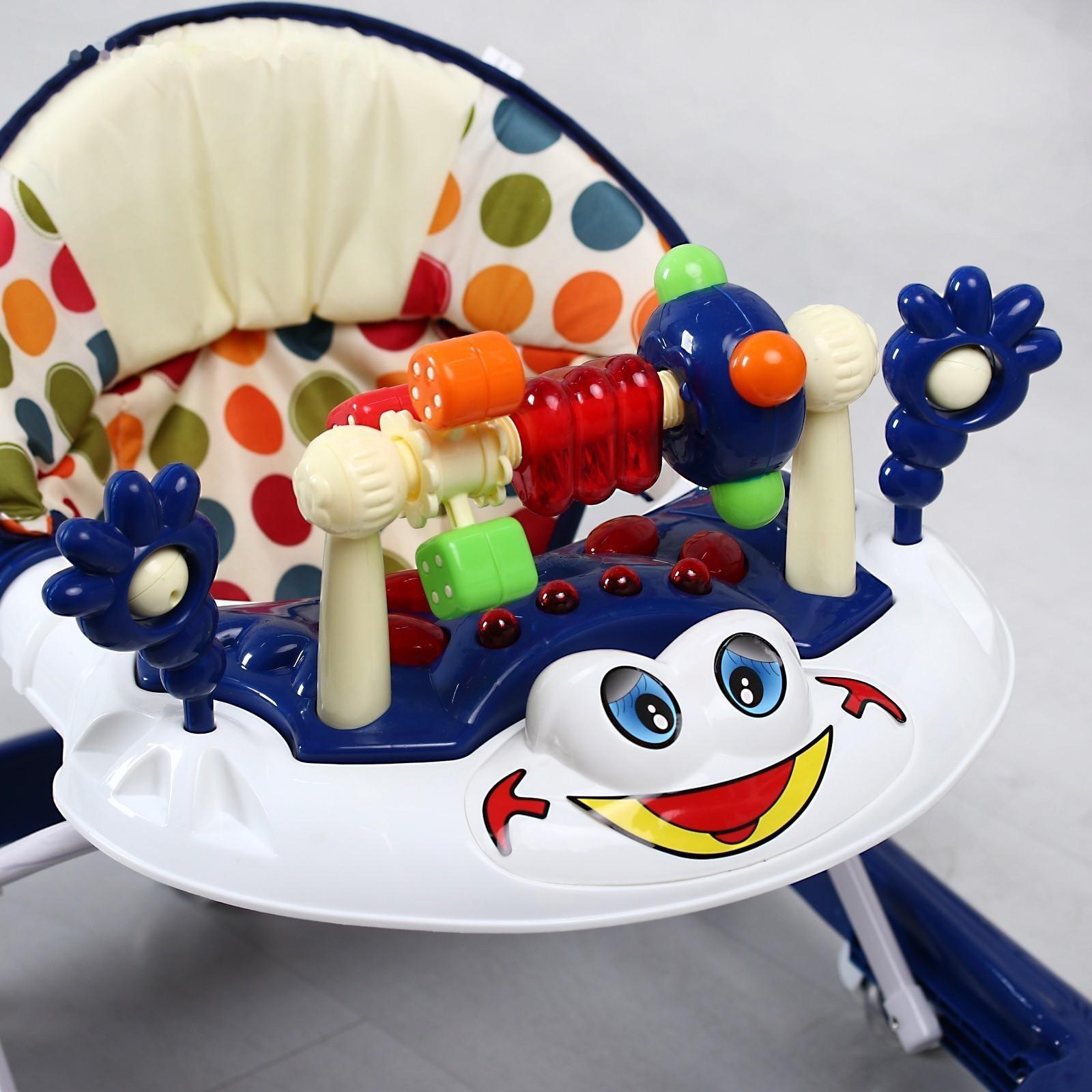 Ходунки «Игротека», 8 силик. колес, муз., свет, темно-синий