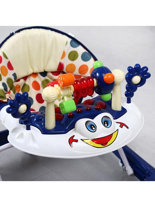 Ходунки «Игротека», 8 силик. колес, муз., свет, темно-синий