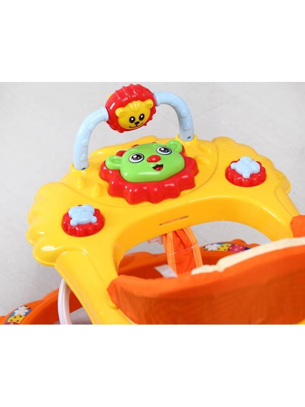 Ходунки «Львенок», 8 колес, тормоз, муз., оранжевый/желтый