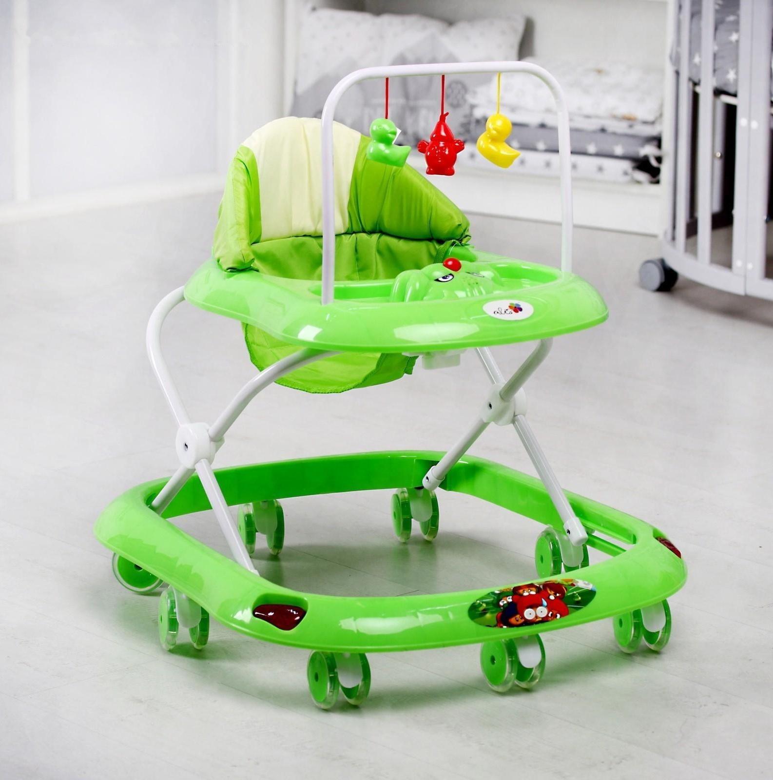 Ходунки «Маленький водитель С», 8 сил. колес, муз., зеленый